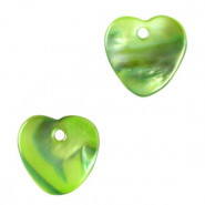 Muschel Anhänger Süßwasserperlmutt Herz 9-11mm Spring green